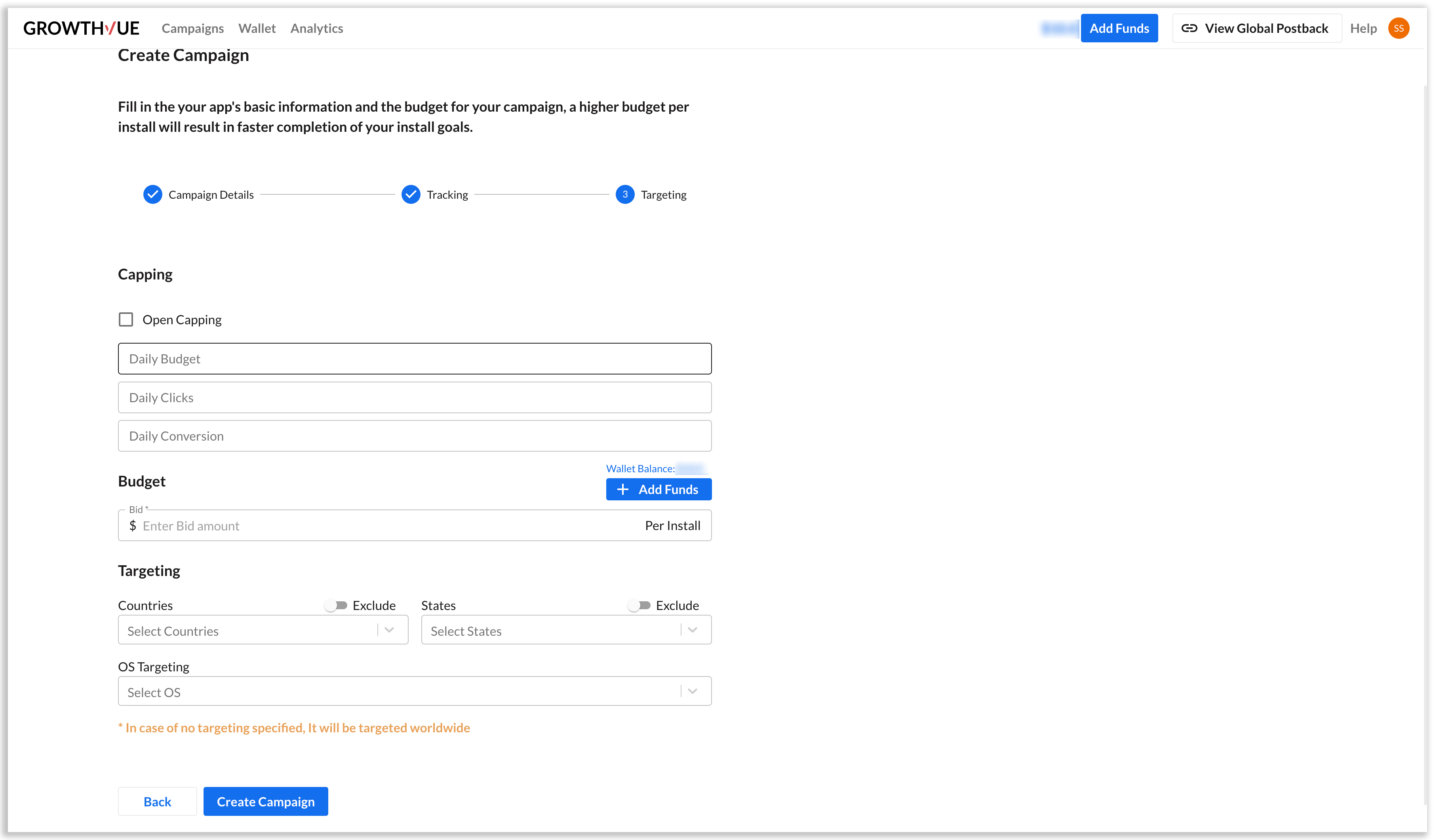 Grow - Campaign creation - Targeting Grow - Campaign creation - Targeting