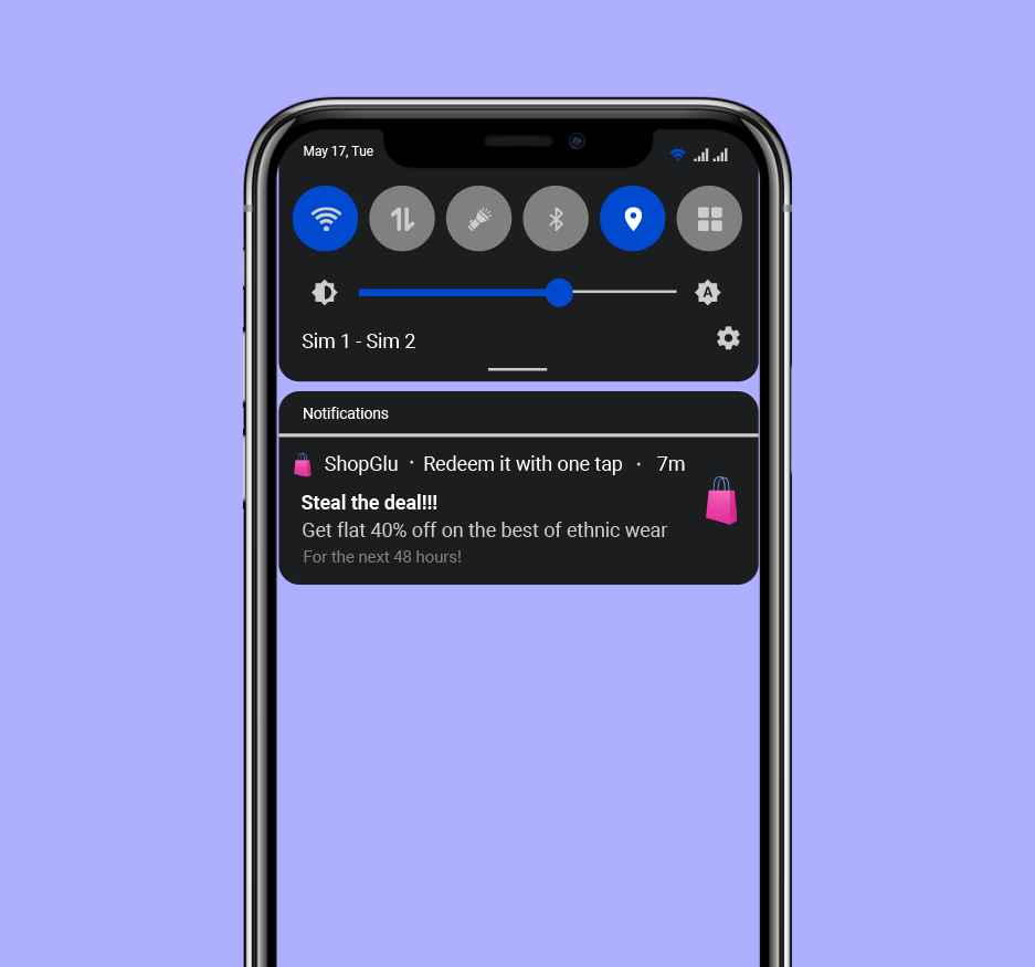 Push notification for limited period offers